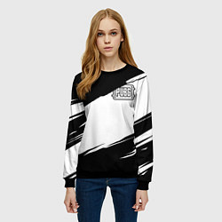 Свитшот женский PUBG черно белые краски, цвет: 3D-черный — фото 2