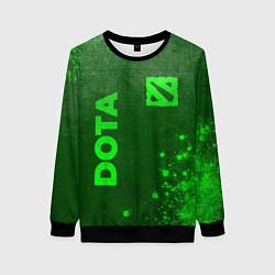 Свитшот женский Dota - green gradient вертикально, цвет: 3D-черный
