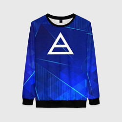 Свитшот женский Thirty Seconds to Mars blue poly, цвет: 3D-черный