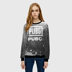 Свитшот женский PUBG - grey gradient, цвет: 3D-черный — фото 2