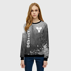 Свитшот женский Destiny - grey gradient вертикально, цвет: 3D-черный — фото 2