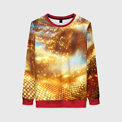 Свитшот женский Блестящая золотая текстура, цвет: 3D-красный