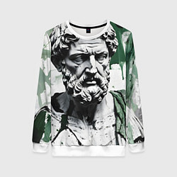 Свитшот женский Зарисовка античной статуи, цвет: 3D-белый