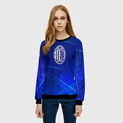 Свитшот женский AC Milan blue poly, цвет: 3D-черный — фото 2