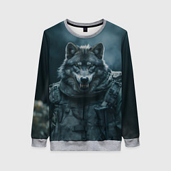Свитшот женский Солдат волк, цвет: 3D-меланж