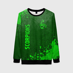 Свитшот женский Scorpions - green gradient вертикально, цвет: 3D-черный