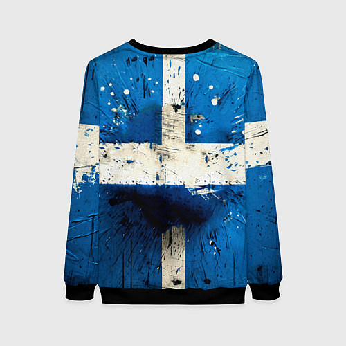 Женский свитшот Футбольный мяч на синем / 3D-Черный – фото 2