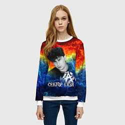 Свитшот женский Сектор газа Юрий Хой, цвет: 3D-белый — фото 2