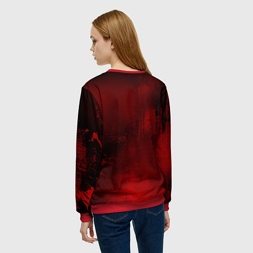 Женский свитшот Сектор газа красный фон / 3D-Красный – фото 4