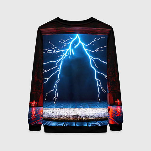 Женский свитшот Айкидоист и молния / 3D-Черный – фото 2