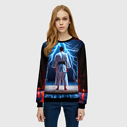 Свитшот женский Айкидоист и молния, цвет: 3D-черный — фото 2