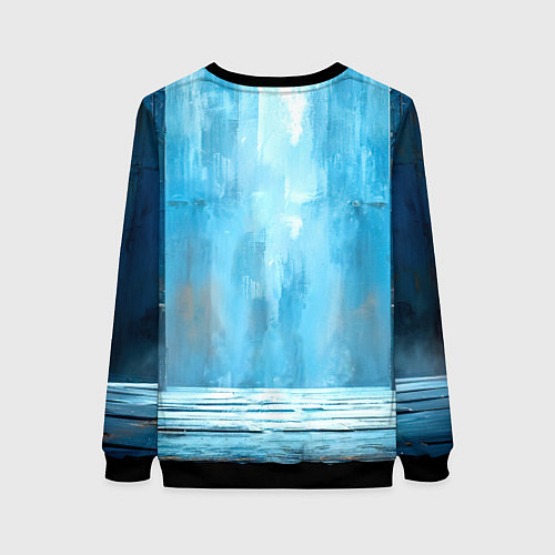 Женский свитшот Боец крав-мага на синем / 3D-Черный – фото 2