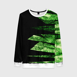 Свитшот женский Color green black, цвет: 3D-белый