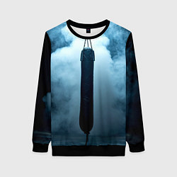 Свитшот женский Боксерская груша в дыму, цвет: 3D-черный