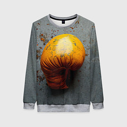 Свитшот женский Желтая боксерская перчатка, цвет: 3D-меланж