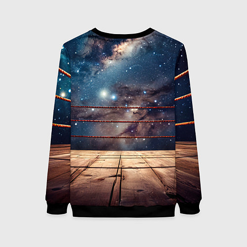 Женский свитшот Космический ринг / 3D-Черный – фото 2