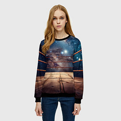 Свитшот женский Космический ринг, цвет: 3D-черный — фото 2