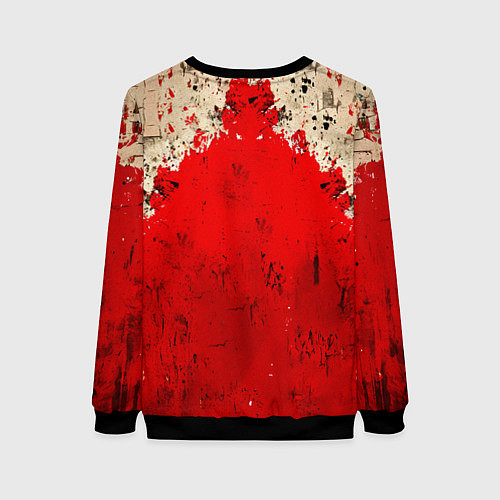 Женский свитшот Брюс Ли на красном / 3D-Черный – фото 2
