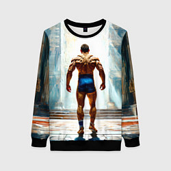 Свитшот женский Греко-римский борец, цвет: 3D-черный