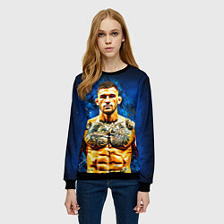 Свитшот женский Дастин Порье на синем, цвет: 3D-черный — фото 2