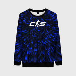 Свитшот женский Counter-Strike 2 blue energy, цвет: 3D-черный