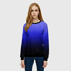 Свитшот женский Градиент индиго из синего в чёрный, цвет: 3D-черный — фото 2