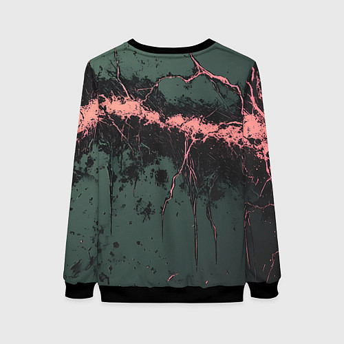 Женский свитшот Гранж потертая текстура / 3D-Черный – фото 2