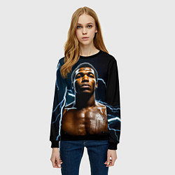 Свитшот женский Мухаммед Али и молния, цвет: 3D-черный — фото 2