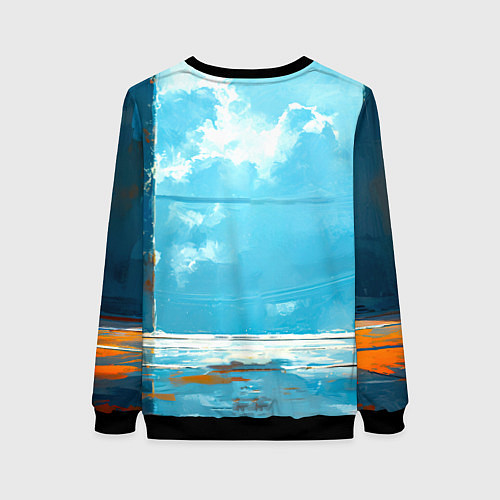 Женский свитшот Кикбоксер в синем / 3D-Черный – фото 2