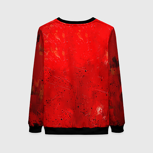 Женский свитшот Кикбоксер в красном / 3D-Черный – фото 2