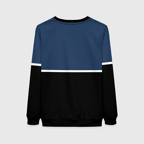 Женский свитшот Sport сине-чёрный с полосой / 3D-Черный – фото 2