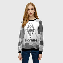 Свитшот женский Skyrim - white gradient, цвет: 3D-черный — фото 2