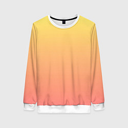 Свитшот женский Градиент нежный жёлто-розовый, цвет: 3D-белый