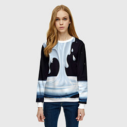 Свитшот женский Молочная текстура, цвет: 3D-белый — фото 2