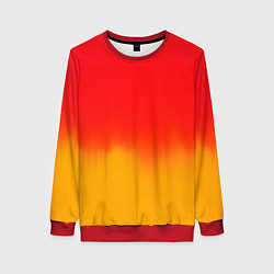 Свитшот женский Абстракция с красным и желтым, цвет: 3D-красный