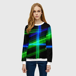 Свитшот женский Color blue black green, цвет: 3D-белый — фото 2