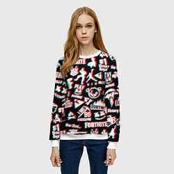 Свитшот женский Fortnite glitch game, цвет: 3D-белый — фото 2