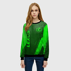 Свитшот женский Lexus - green gradient вертикально, цвет: 3D-черный — фото 2