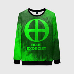 Свитшот женский Blue Exorcist - green gradient, цвет: 3D-черный