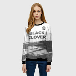 Свитшот женский Black Clover - white gradient посередине, цвет: 3D-черный — фото 2