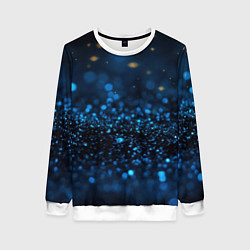 Свитшот женский Боке блестяшки на черном, цвет: 3D-белый