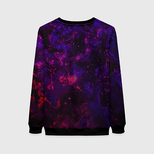 Женский свитшот Космонавт в пылающем космосе / 3D-Черный – фото 2