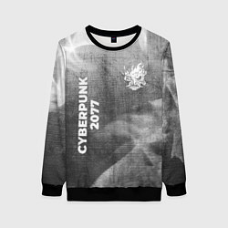 Женский свитшот Cyberpunk 2077 - grey gradient вертикально