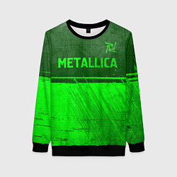 Свитшот женский Metallica - green gradient посередине, цвет: 3D-черный