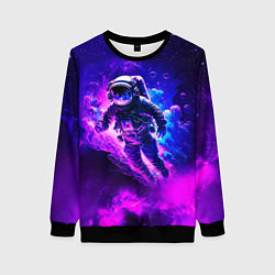 Женский свитшот Космонавт в неоновых облаках
