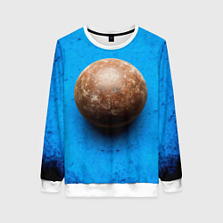 Свитшот женский Ядро для талкания на синем, цвет: 3D-белый