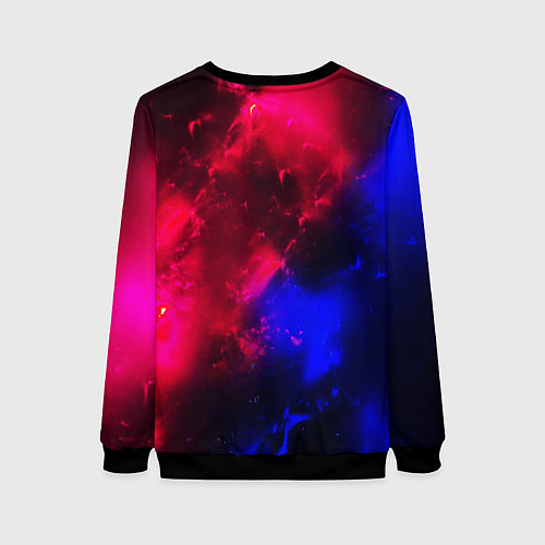 Женский свитшот Космонавт в пламени / 3D-Черный – фото 2