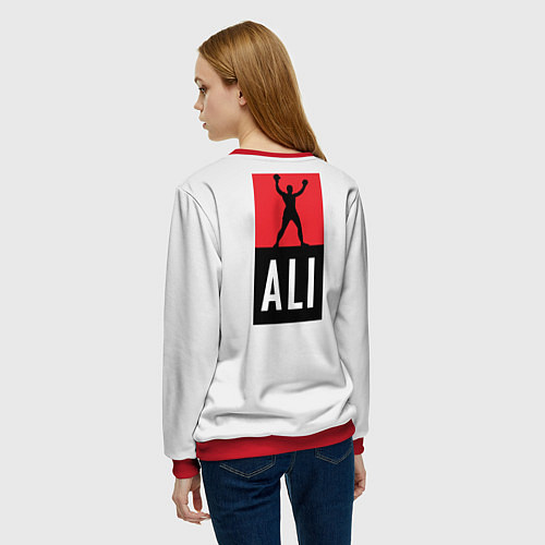 Женский свитшот Молодой Мухаммед Али / 3D-Красный – фото 4
