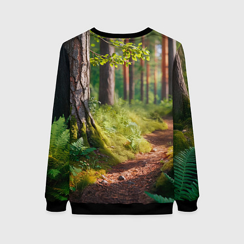 Женский свитшот Колобок и лиса / 3D-Черный – фото 2