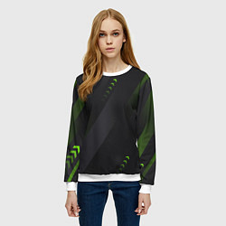 Свитшот женский Color black green, цвет: 3D-белый — фото 2